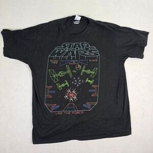 Star Wars Arcade Vector Graphic T-Shirt Mens XL Black Port & Company Cotton Tee